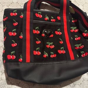 Sold Betsey Johnson Black Tote with Cherry Design